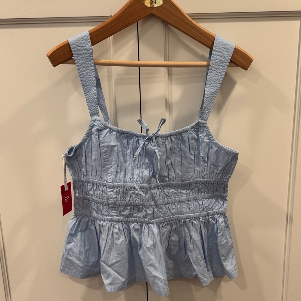 Aritzia Sky Blue Ruched Top